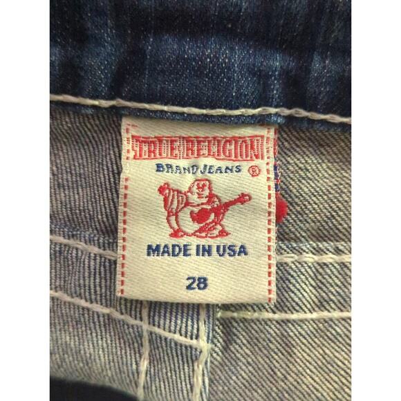 True Religion Jeans Woman's 28 Julie Dark Wash Bejeweled Y2K Button Pockets - Picture 10 of 14